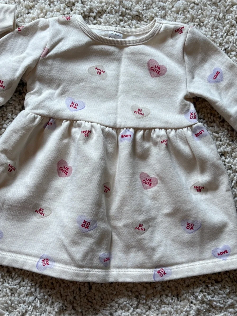 Carter's Baby Girl Valentine Bundle 18M Dress, Sweatshirt & 